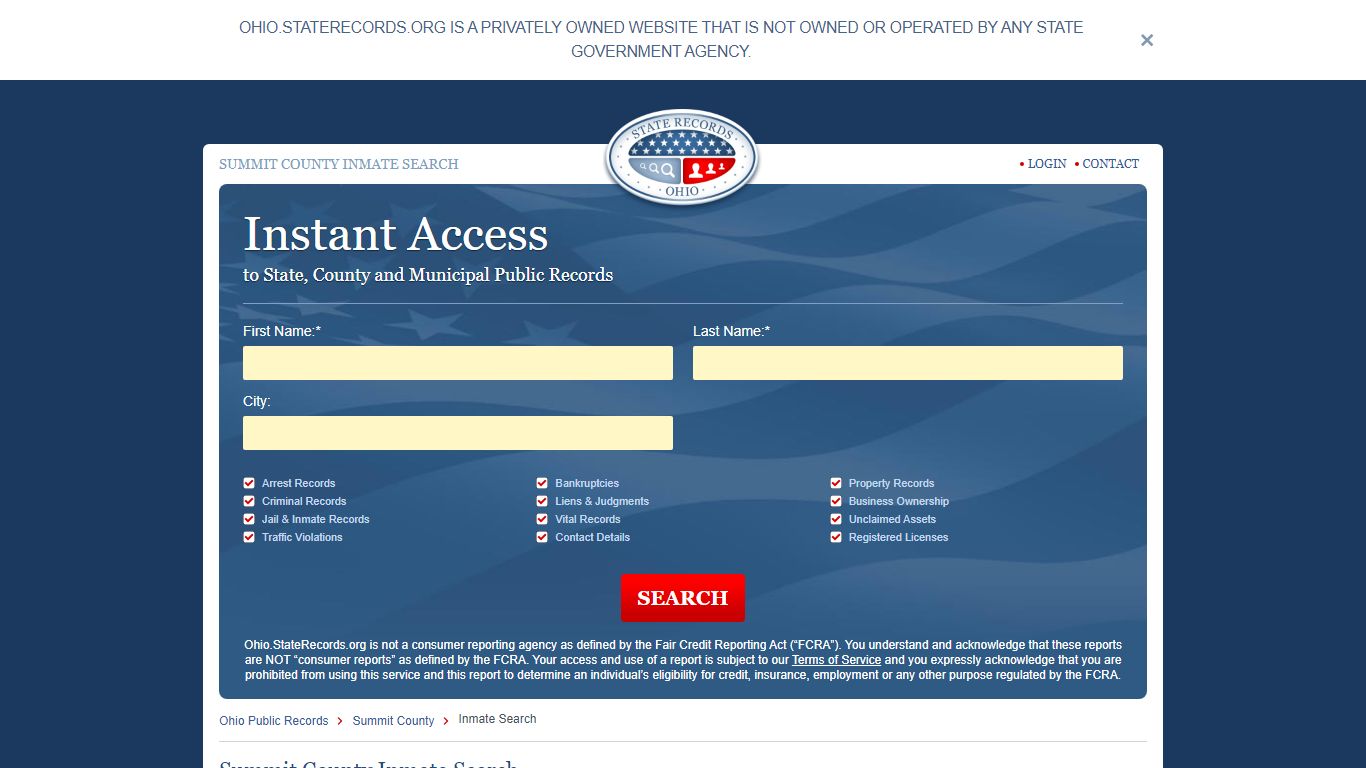 Summit County, Ohio Inmate Search | StateRecords.org